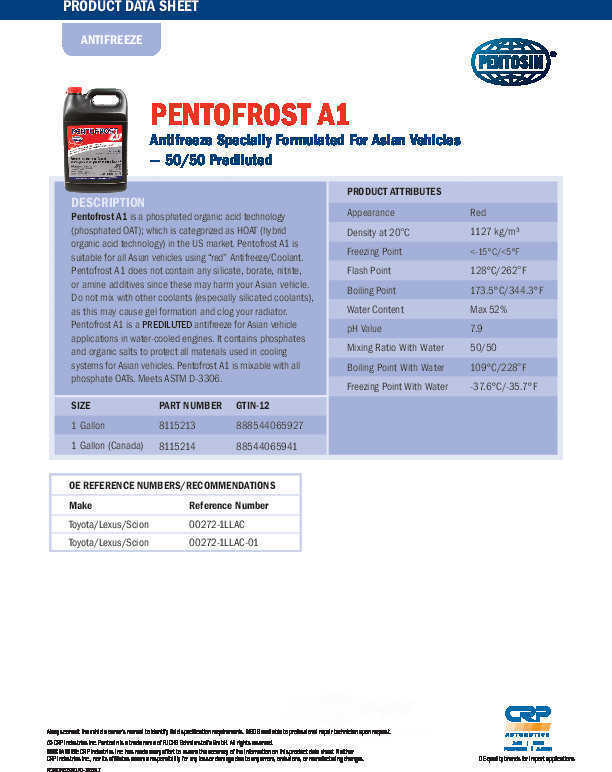 Engine Coolant / Antifreeze CRP 8115213