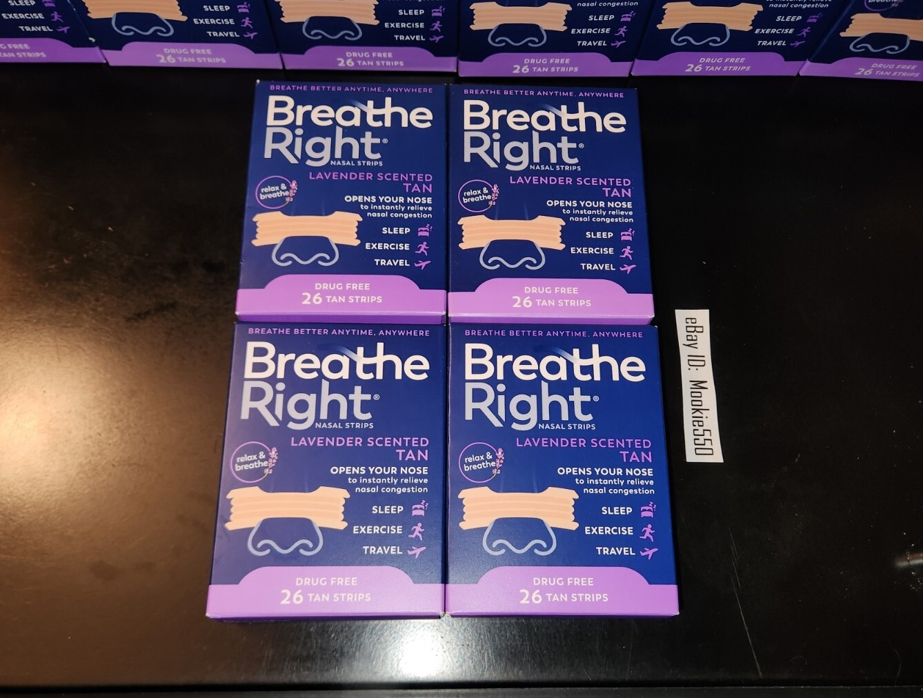 EXP 2026+! (104ct) 4 Box 26ct Breathe Right LAVENDER Scented Nasal Strips NEW!