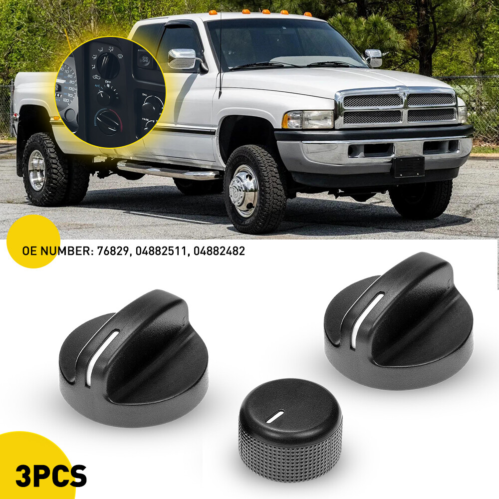 For 94-97 Dodge Ram 1500 2500 3500 Climate Heater Temperature Control A/C Knobs