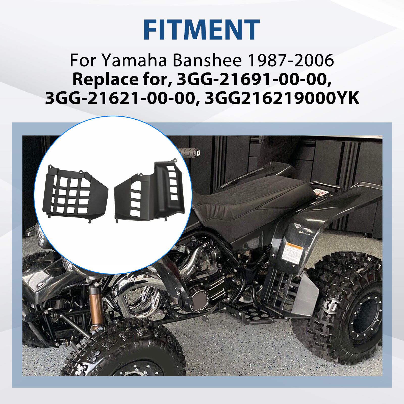 Heel Guard Nerf Bar Plastic Left & Right For Yamaha Banshee YFZ350 87-06 1990