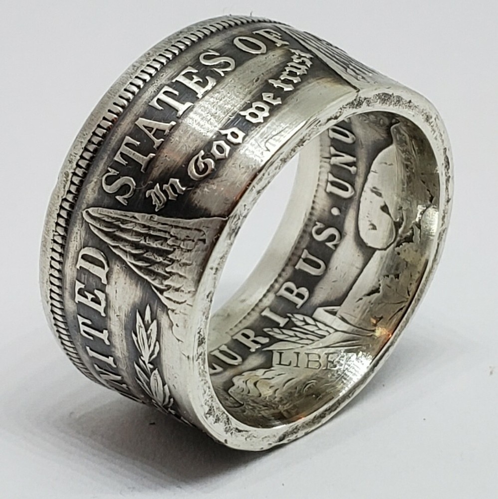 Real Silver Dollar Coin Ring size 13