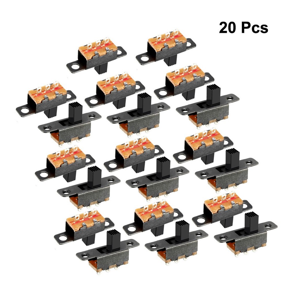 20Pcs 5mm Vertical Gliding Switch SPDT 1P2T 3 Terminals PCB Panel Latching