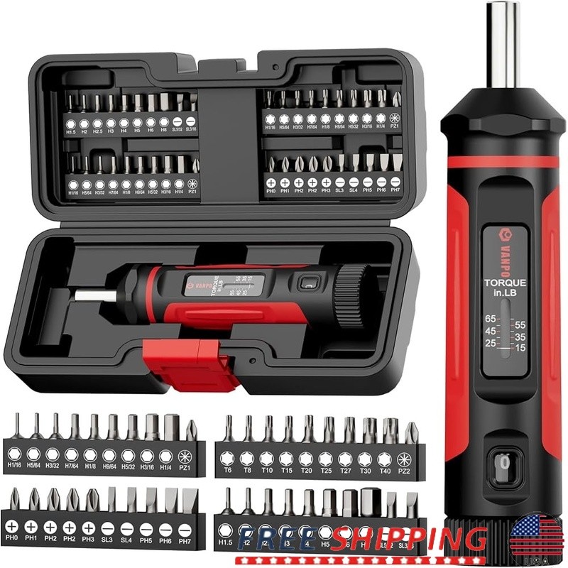41PCS Torque Screwdriver Set Precision 1/4" Drive Durable S2 Bits Storage Case