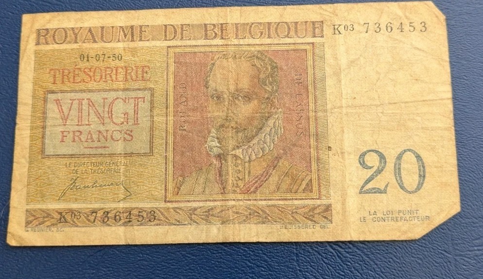 Belgium 20 franks NOTE 1950