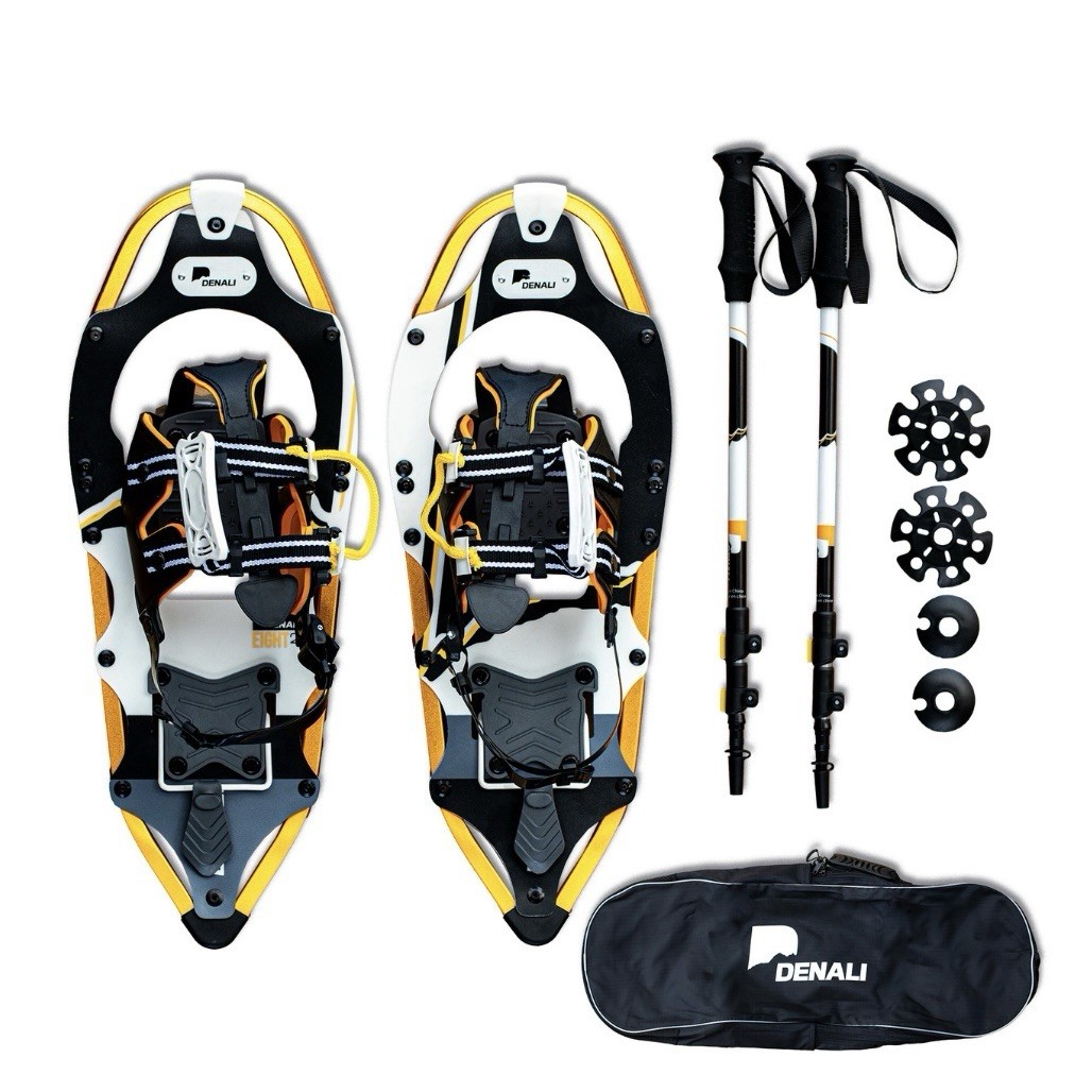 Denali Pro Snowshoes 8x21 Winter Hiking Kit w/ Poles & Carry Bag – 150 lb Rated