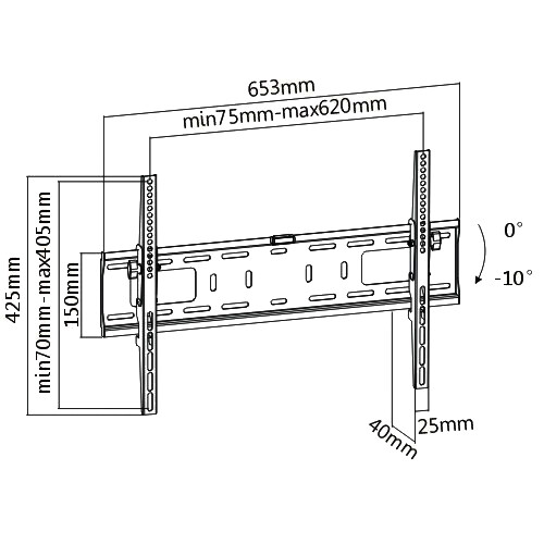 TV Wall Mount LCD Bracket for Element E4SW5518RKU E4SW6518 E4SW7019RKU E4SFT5017