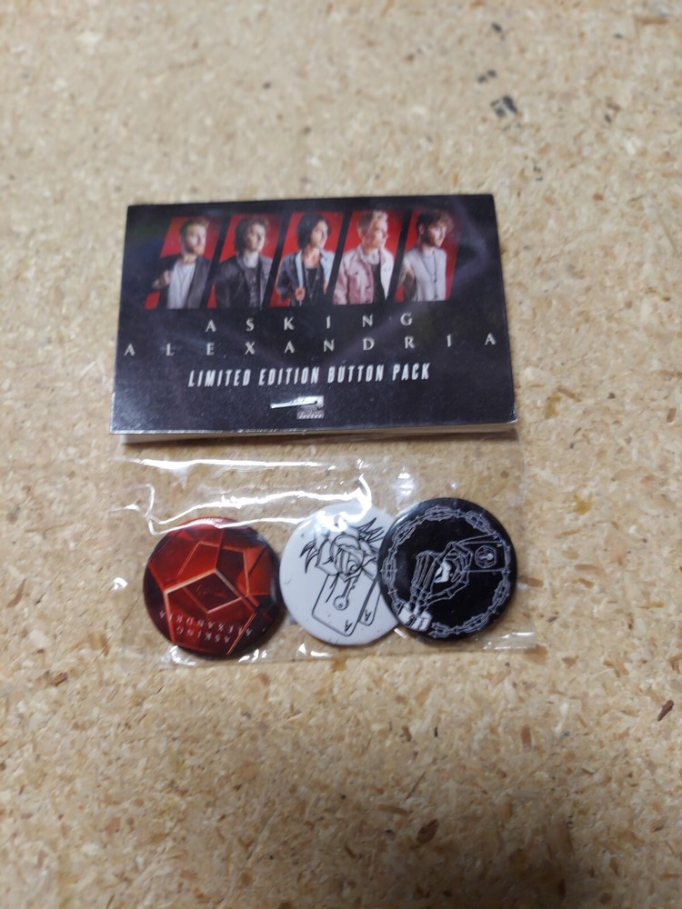 Asking Alexandria Limited Edition 3 Button Pin Pack Rare Promo ONLY Item - NEW