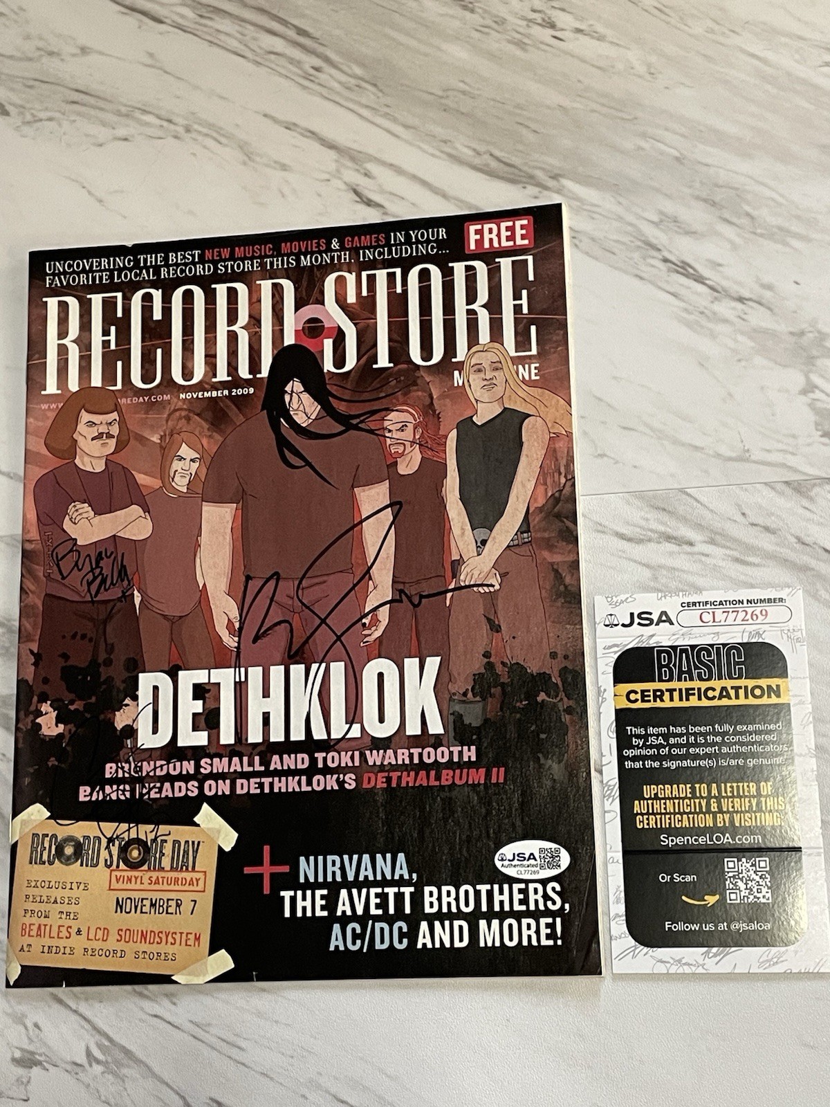 Metalocalypse Dethklok Signed Record Store Magazine Small Hoglan Beller JSA