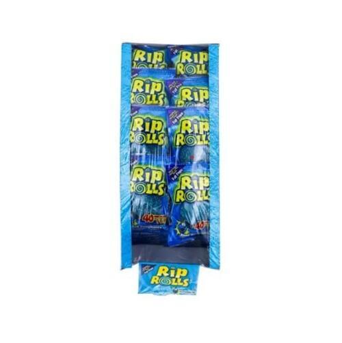 Rip Rolls Blue Raspberry, 24 Count (SUGAR CANDY - REGULAR SIZE)