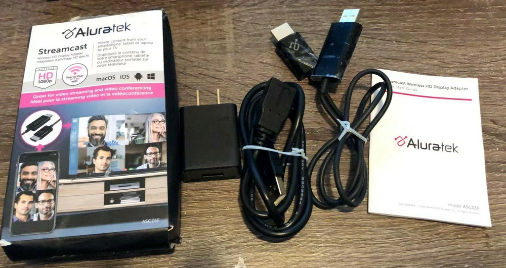 Aluratek Streamcast Wireless HDMI Display/TV adapter for PC/Mobile/Tablet ASC01F