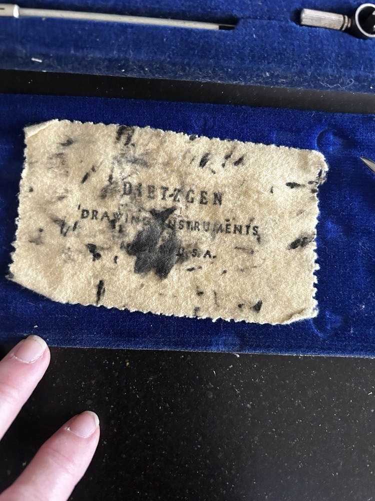 Vintage Dietzgen Drafting Instruments Kit Original Flannel Wipe Two Extra Tools