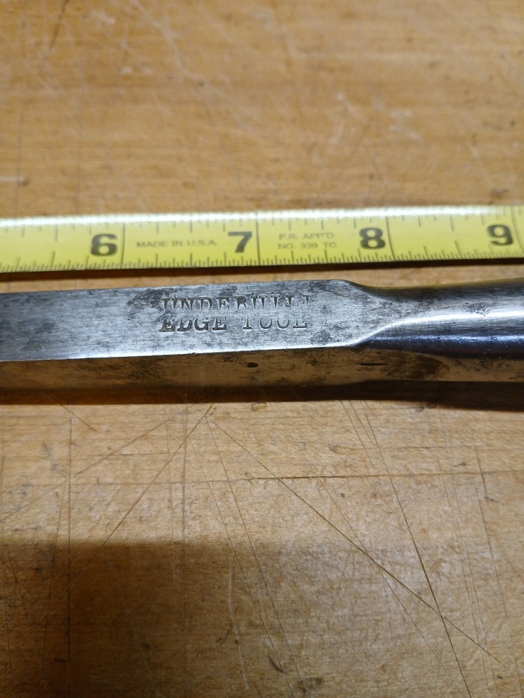 ANTIQUE UNDERHILL EDGE TOOL CO. 1/2" MORTICE CHISEL *LONG* EXCELLENT CONDITION!