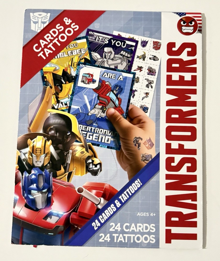 Transformers Temporary Tattoos & Cards Set 24 Each Multicolor—READ