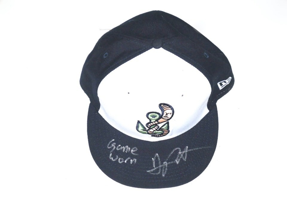 ARDEN PABST GAME WORN USED SIGNED OFFICIAL GWINNETT STRIPERS NEW ERA HAT CAP