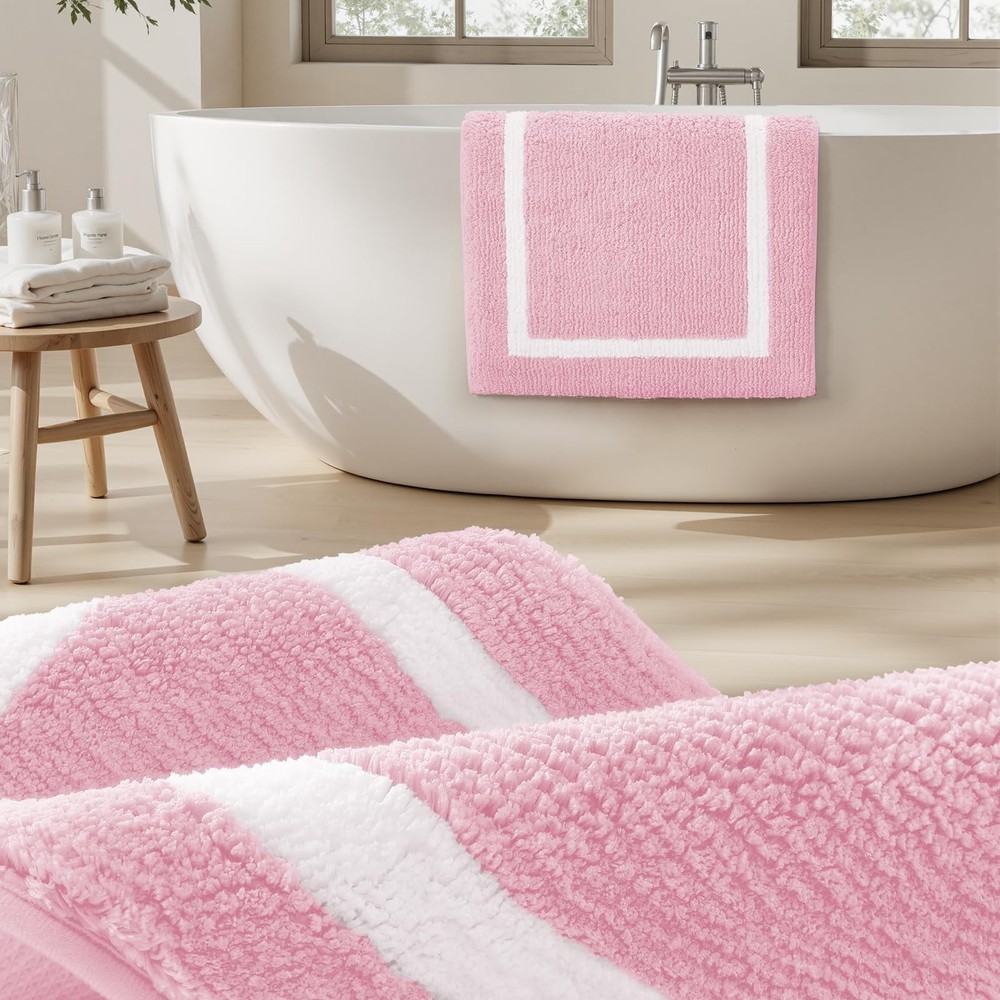 Bathroom Rugs Sets 2 Piece Super Soft and Absorbent Microfiber Tufted Bath Ma...