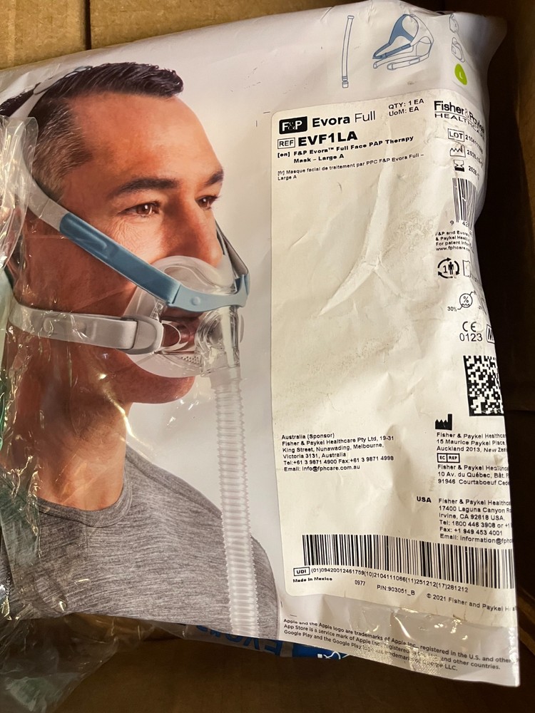 F&P Evora Full Face Mask & Hoses lot