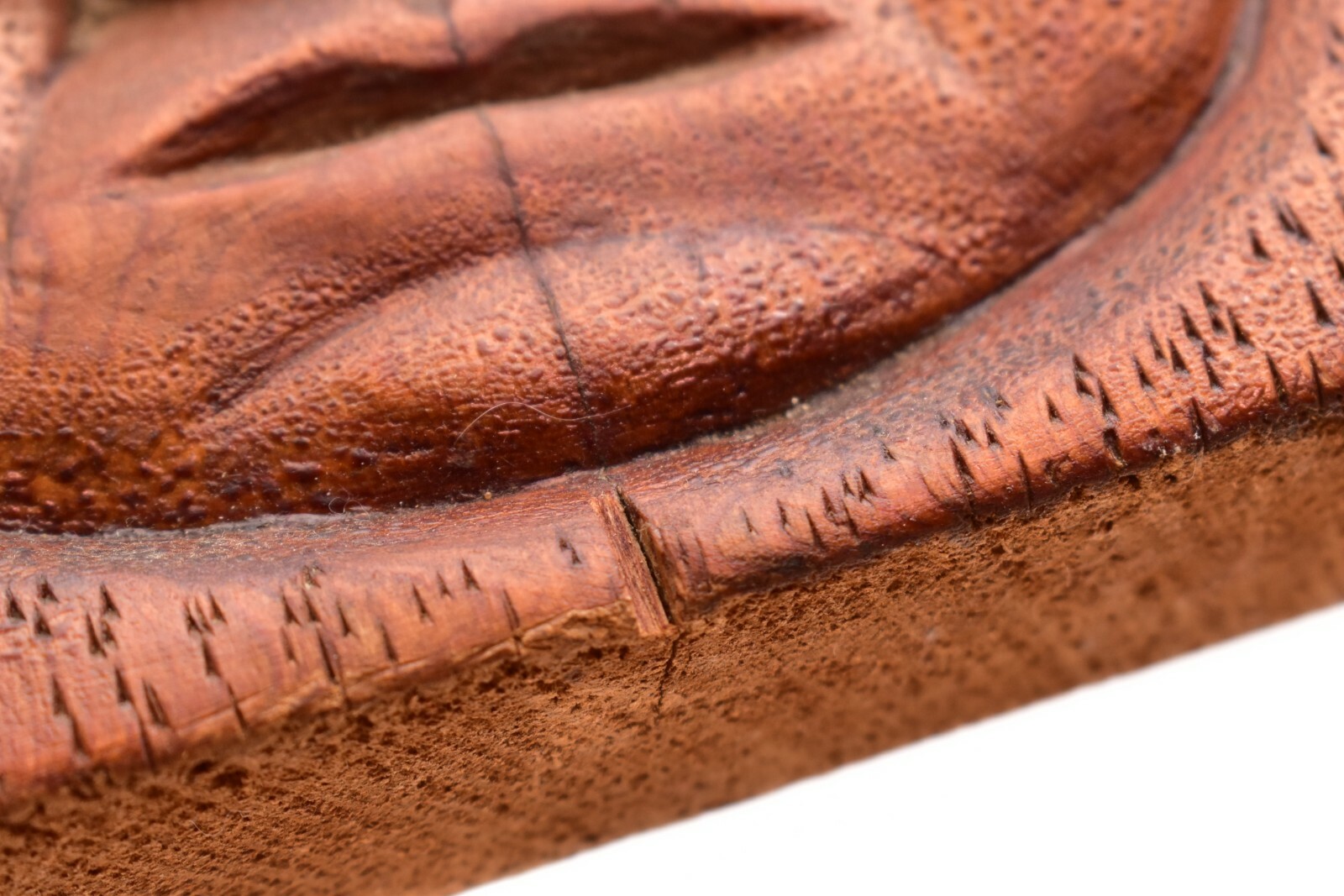 Vintage Inuit Alaskan Eskimo Carved Wood Face Plaque Portrait Mask 7" tall ATQ