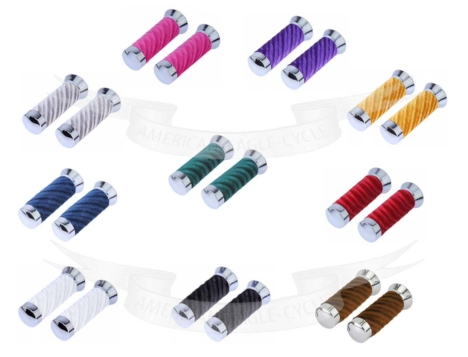 NEW! LOWRIDER 130MM LONG BICYCLE CUSTOM SWIRL VELOUR GRIPS IN MANY COLORS.