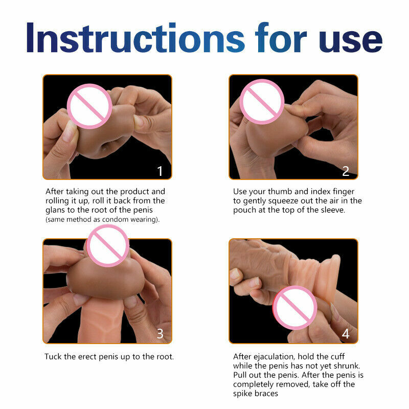 Male Big Cock-Girth-Enlarger-Enhancer-Penis-Extension-Extender-Sheath-Sleeve-Men