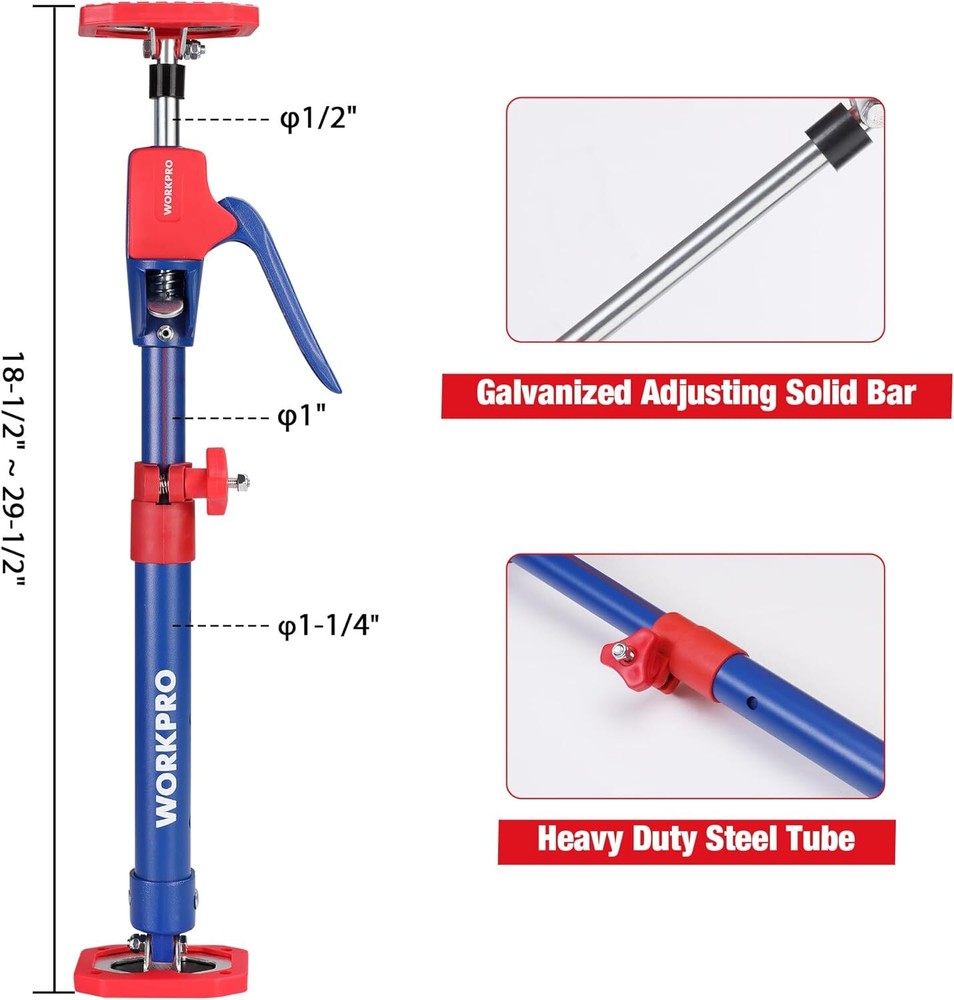 WORKPRO Cabinet Jack Support Pole 154lbs Capacity Steel Telescopic Quick Support