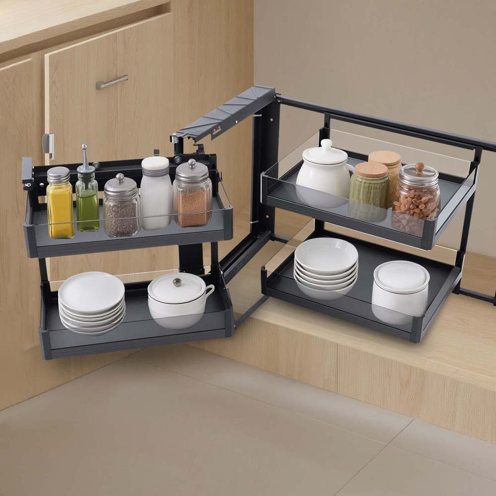 Blind Corner Cabinet Pull Out for 14" Organizer Kitchen Corner Cabinet Pull Out