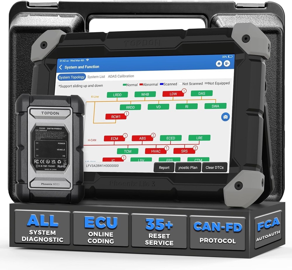 TOPDON Phoenix Lite3 Bi-Directional OE-Level Diagnostic Scanner Coding FCA,CANFD