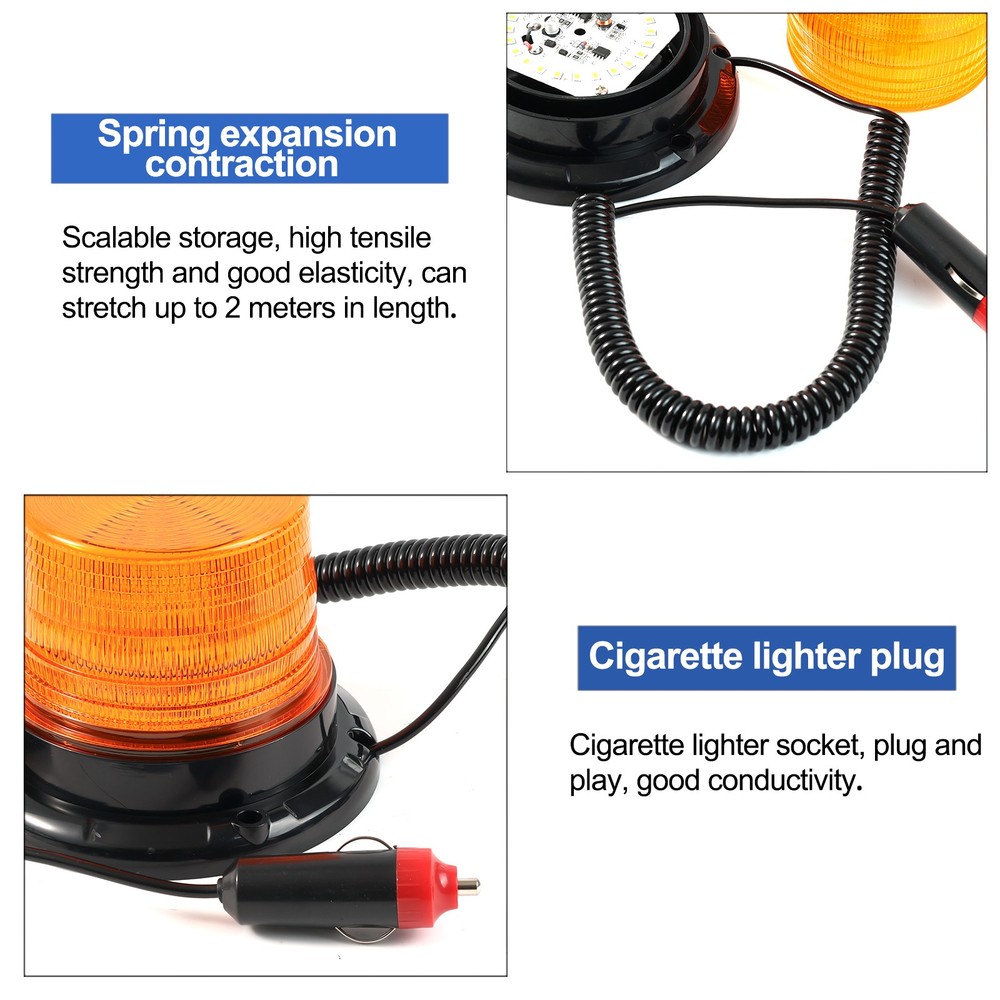 Emergency Rotating Rooftop Flash Strobe Beacon Light 12V ,Magnetic Mount Warning