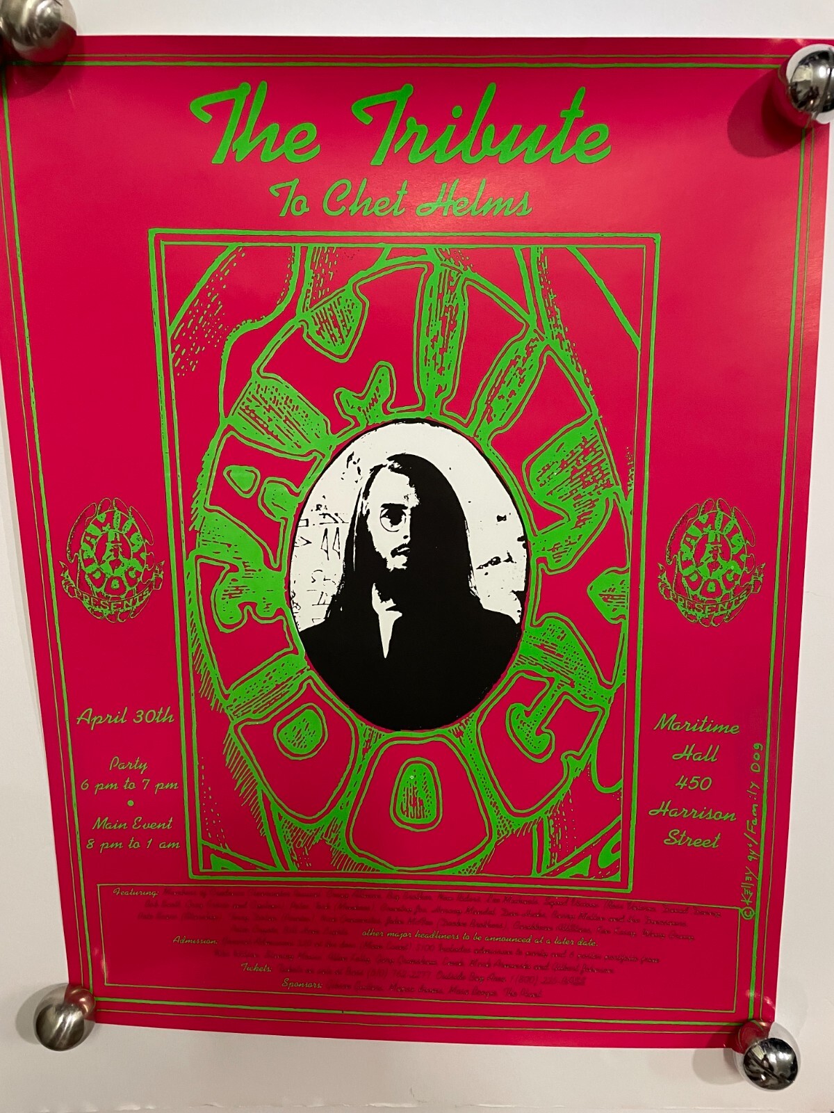 CHET HELMS FAMILY DOG MARITIME HALL POSTER