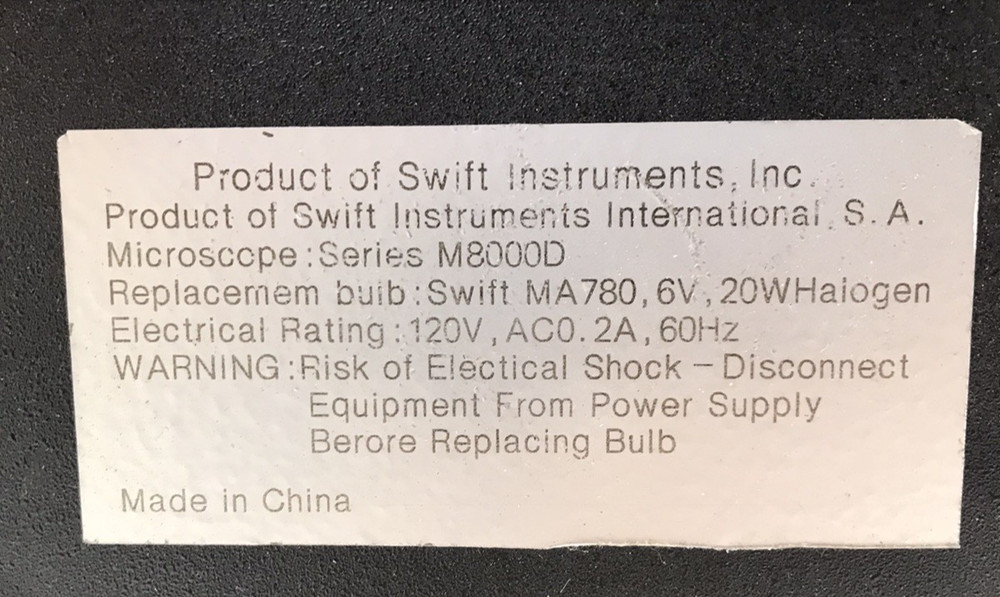 Swift M8000D Microscope Tested And Working 4 Objectives 2 Eyepieces.
