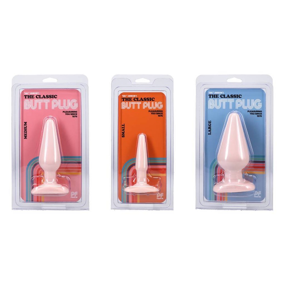 Doc Johnson Classic Butt Plug Smooth Cream / White - Choose Size