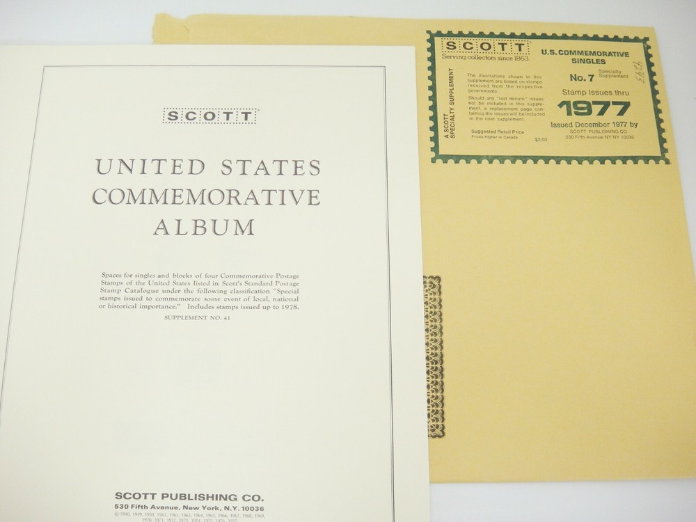 Scott 1977 US Commemorative Singles Stamp Supplement #7 NOS