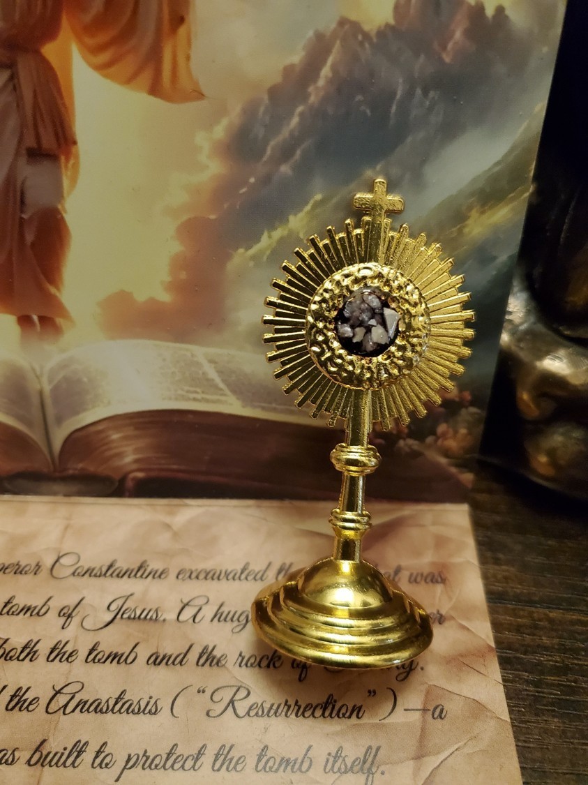 Tomb of Jesus Reliquary with Stone From Tomb of Jesus Holy Sepulchre