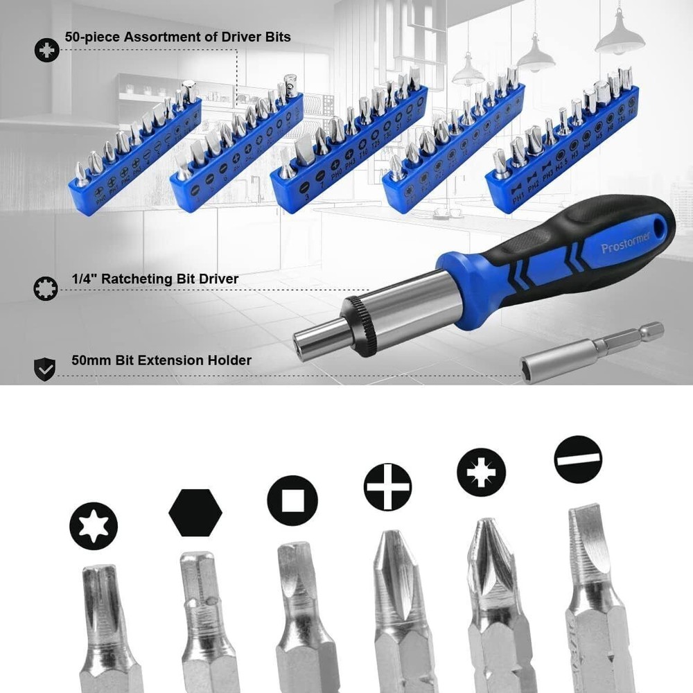 259-Piece Tool Kit, General Household Tool Set with Plastic Storage Toolbox