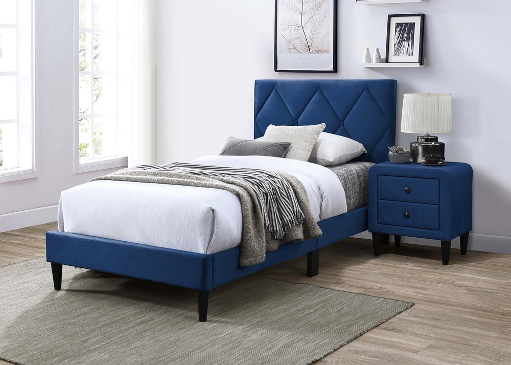 Twin Bed in Navy Blue