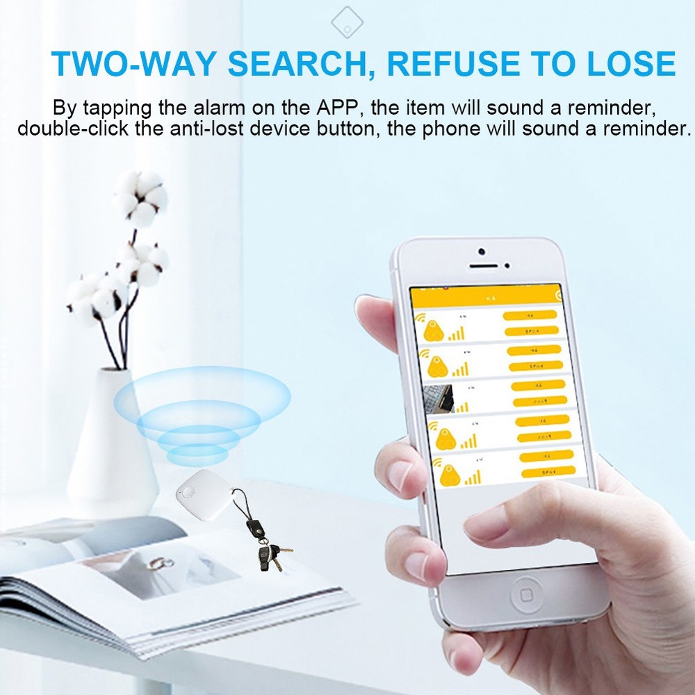 2PCS Tile GPS Tracker Wireless Bluetooth Anti-Lost Tracker Wallet Key Pet Finder