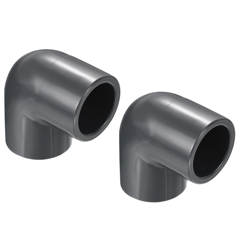 2pcs SCH80 1" Socket UPVC Pipe Fitting Elbow 90 Degree Adapter Connector, Gray