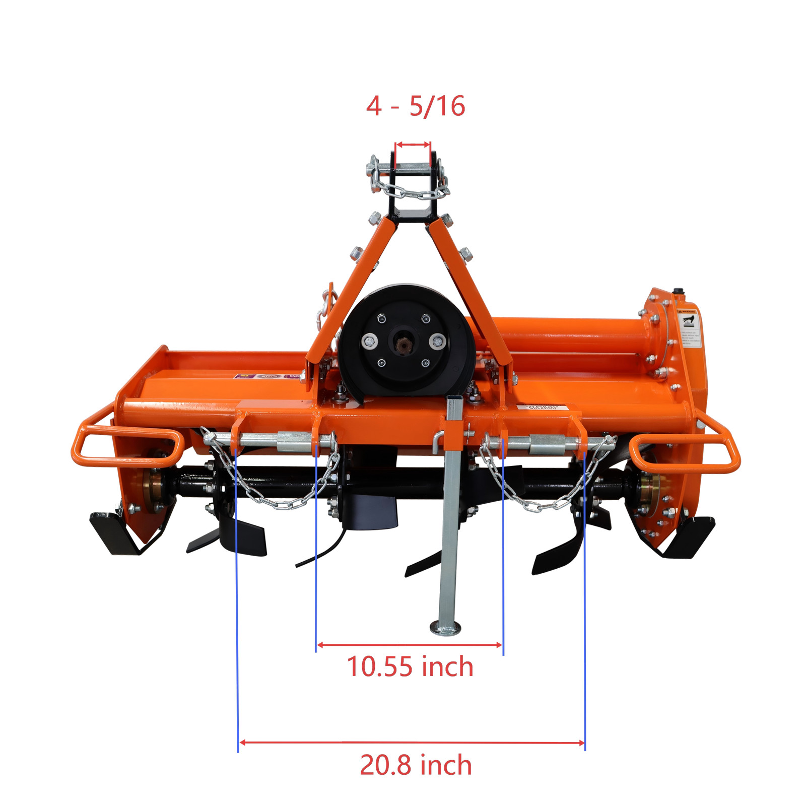 3 Point 45" Rotary Tiller Attachment Fits Cat 1 Tractor PTO Driven Work 5" Deep
