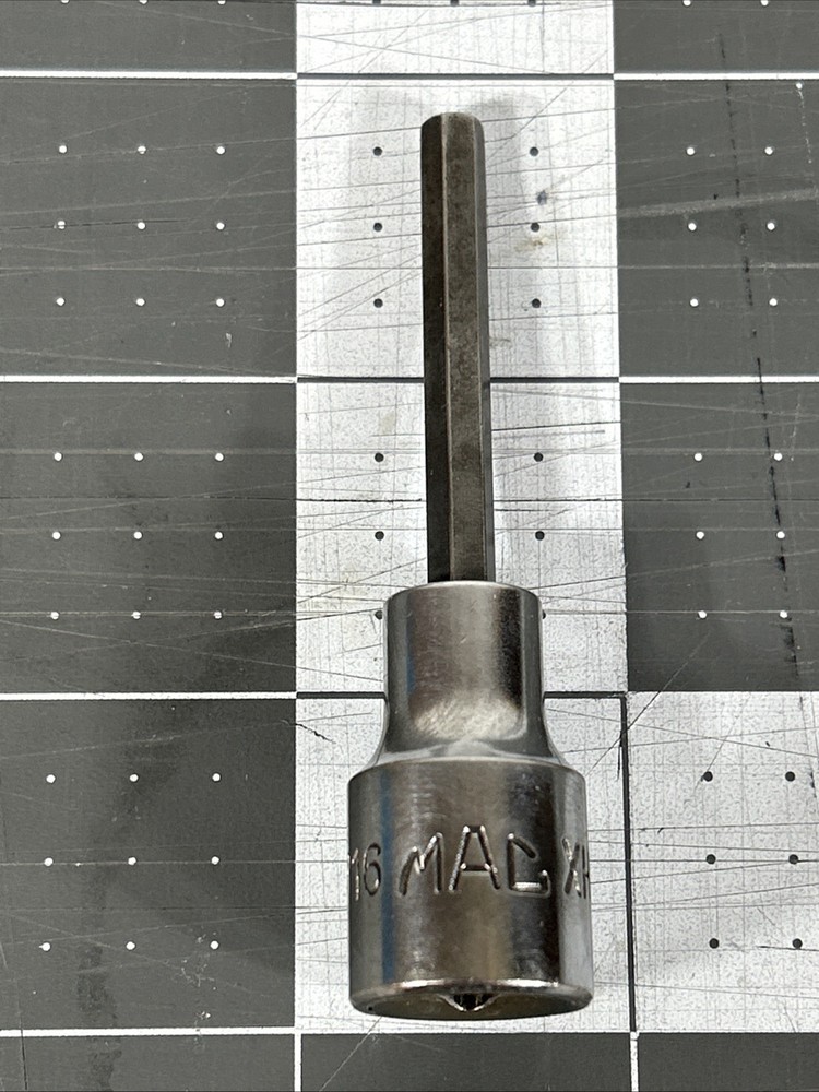 Mac Tools XH66B 3/16" SAE Long Hex Bit Socket Driver 3/8" Drive Chrome