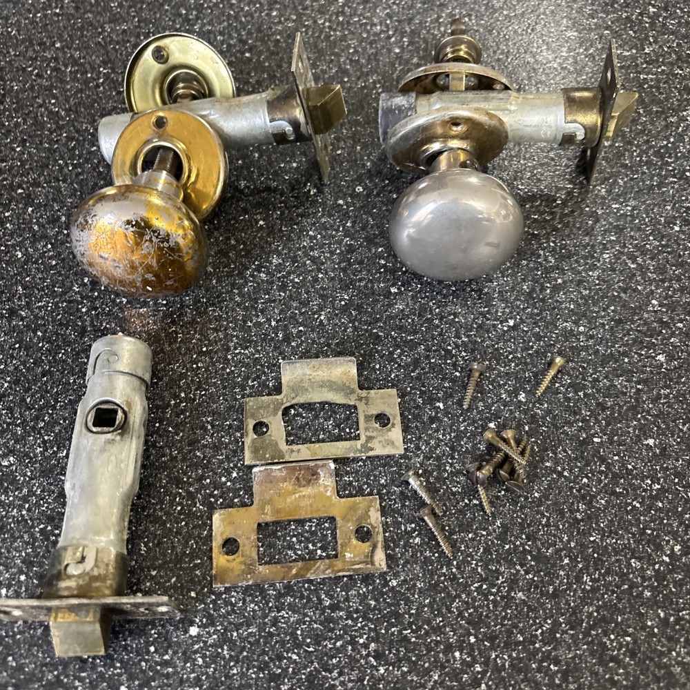 Vintage Metal Closet Hallway Door Knobs