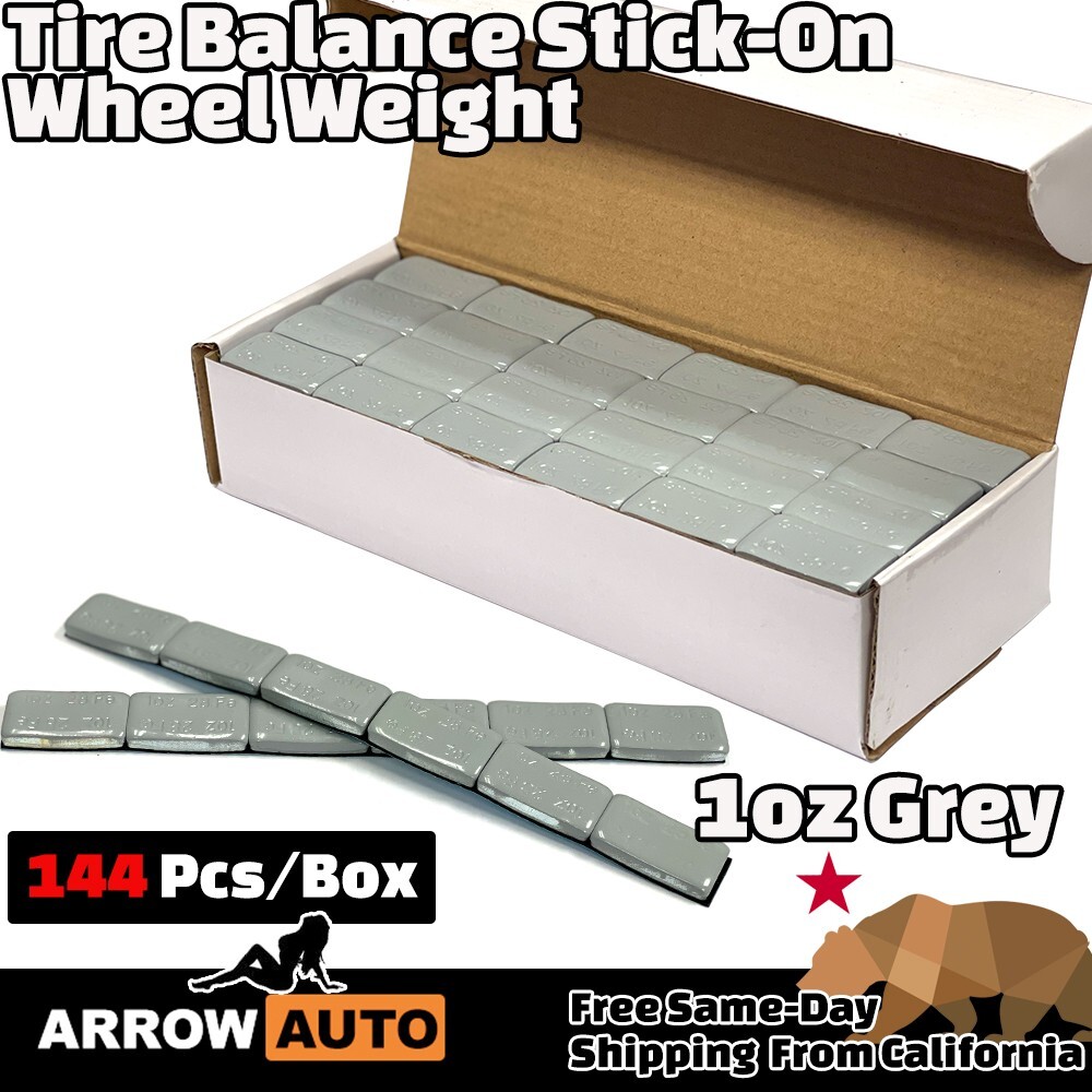 1oz Gray Wheel Weight Stick-On 144pcs/Box Adhesive Tape Tire Balancer - 1 Box
