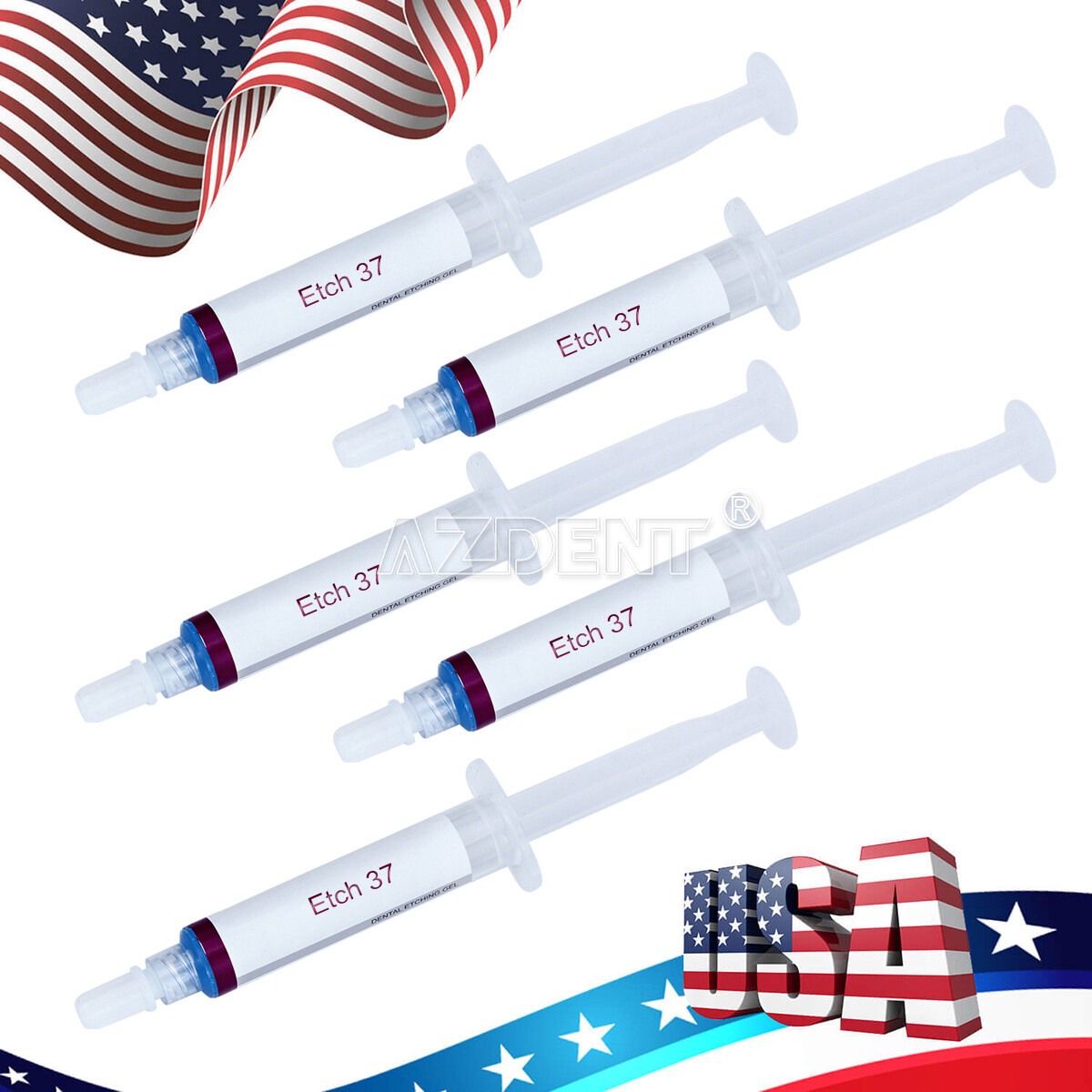 1-100X  Dental Acid Etch Etching Gel 37% 5ml/syringe