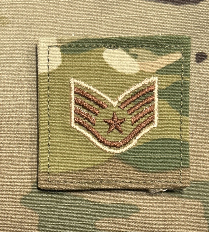 US Air Force SSGT/E5 Rank OCP w/ Hook Staff Sergeant USAF