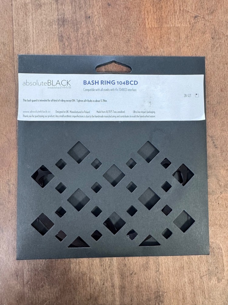 AbsoluteBlack Bash Ring 104bcd BLK NEW 4 bolt RARE