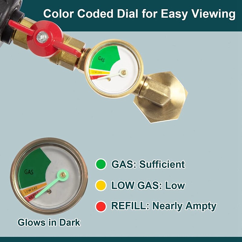 1Lb To 20Lb Tank Control Valve US Propane Refill Adapter With Gauge And ON-Off