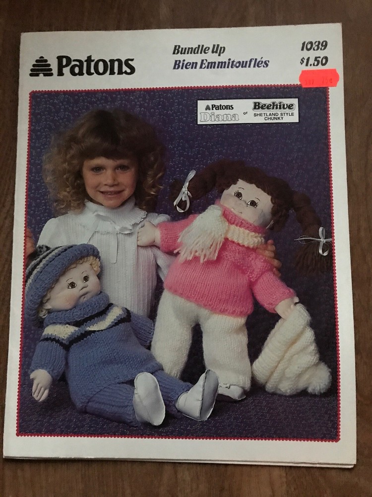 3~Patrons Doll Knitting Leaflets~For Cabbage Style Dolls