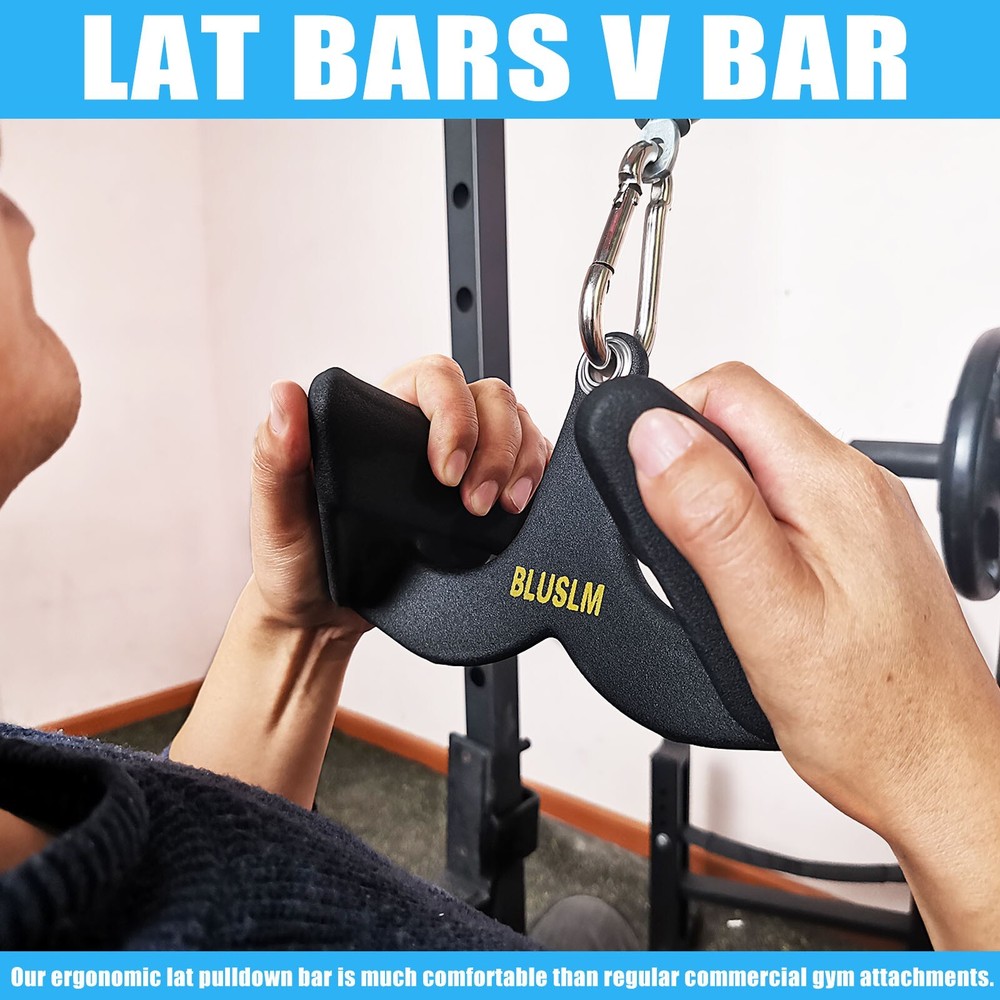 LAT Pull Down Bar for Cable Machine Pulldown T Bar V Bar Cable Attachments BL01