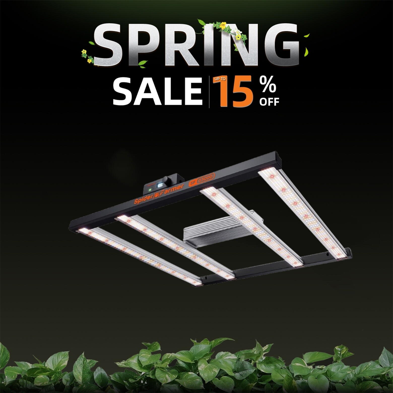 Spider Farmer G3000 LED Grow Light Full Spectrum Indoor Plants for Veg Flower