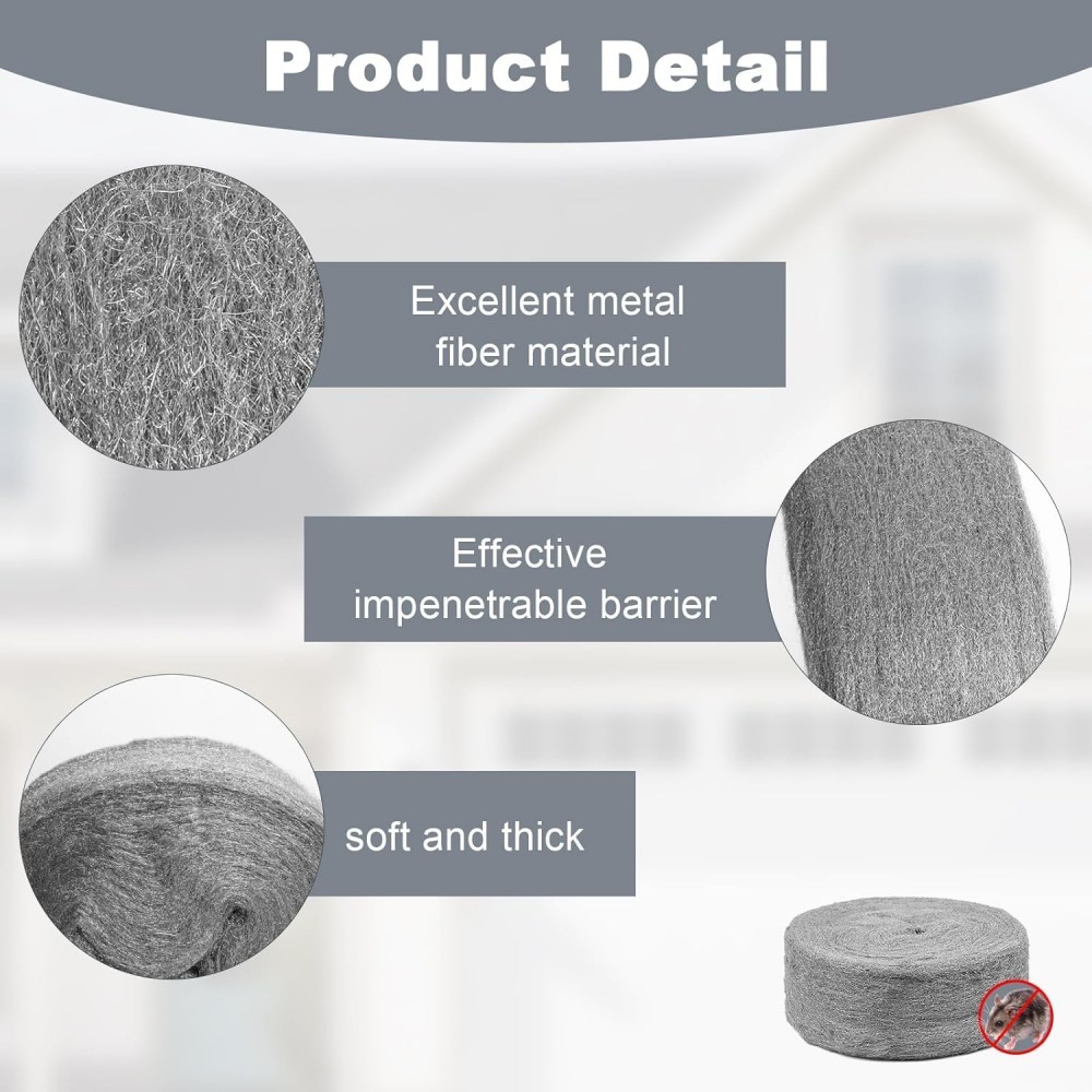 40FT Stainless Steel Wool Steel Wool Fill Fabric Roll for Walls Kitchen Garden