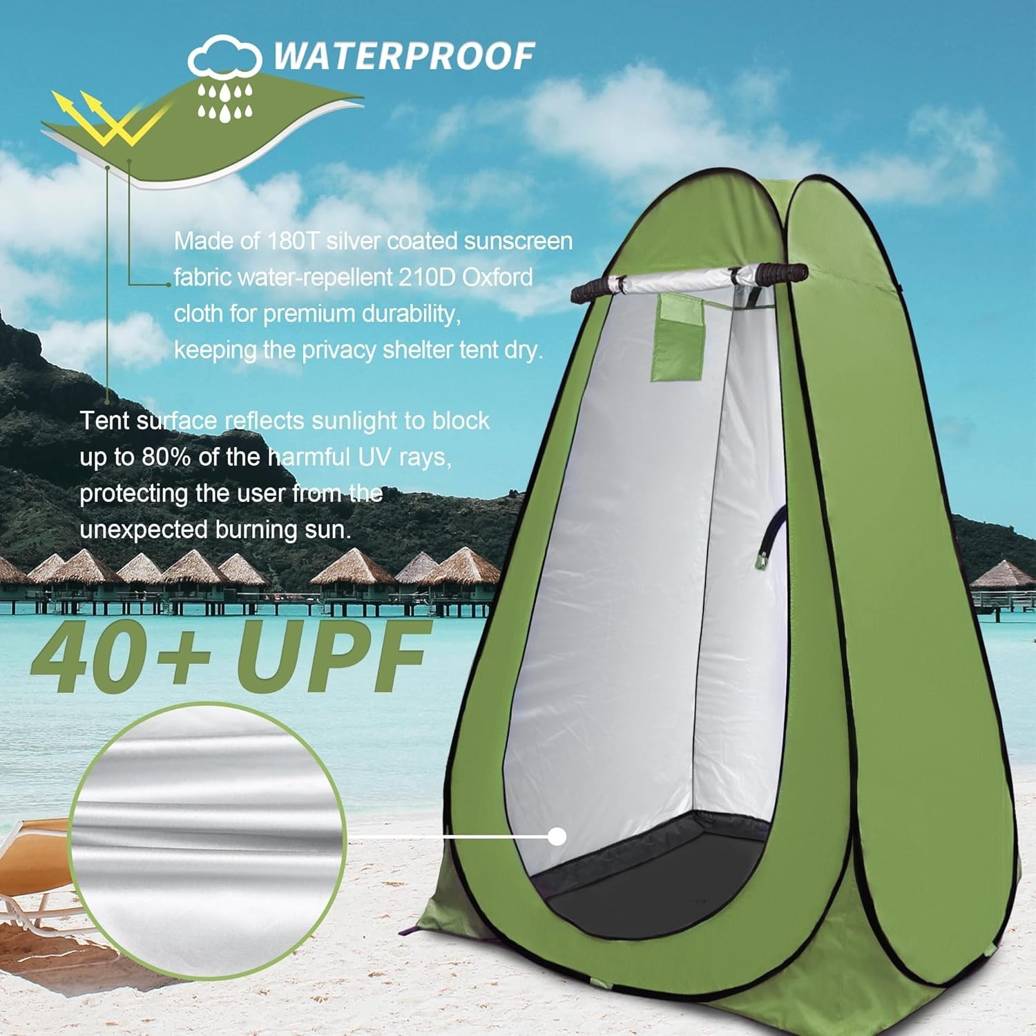 Army Green Pop Up Privacy Shower Tent