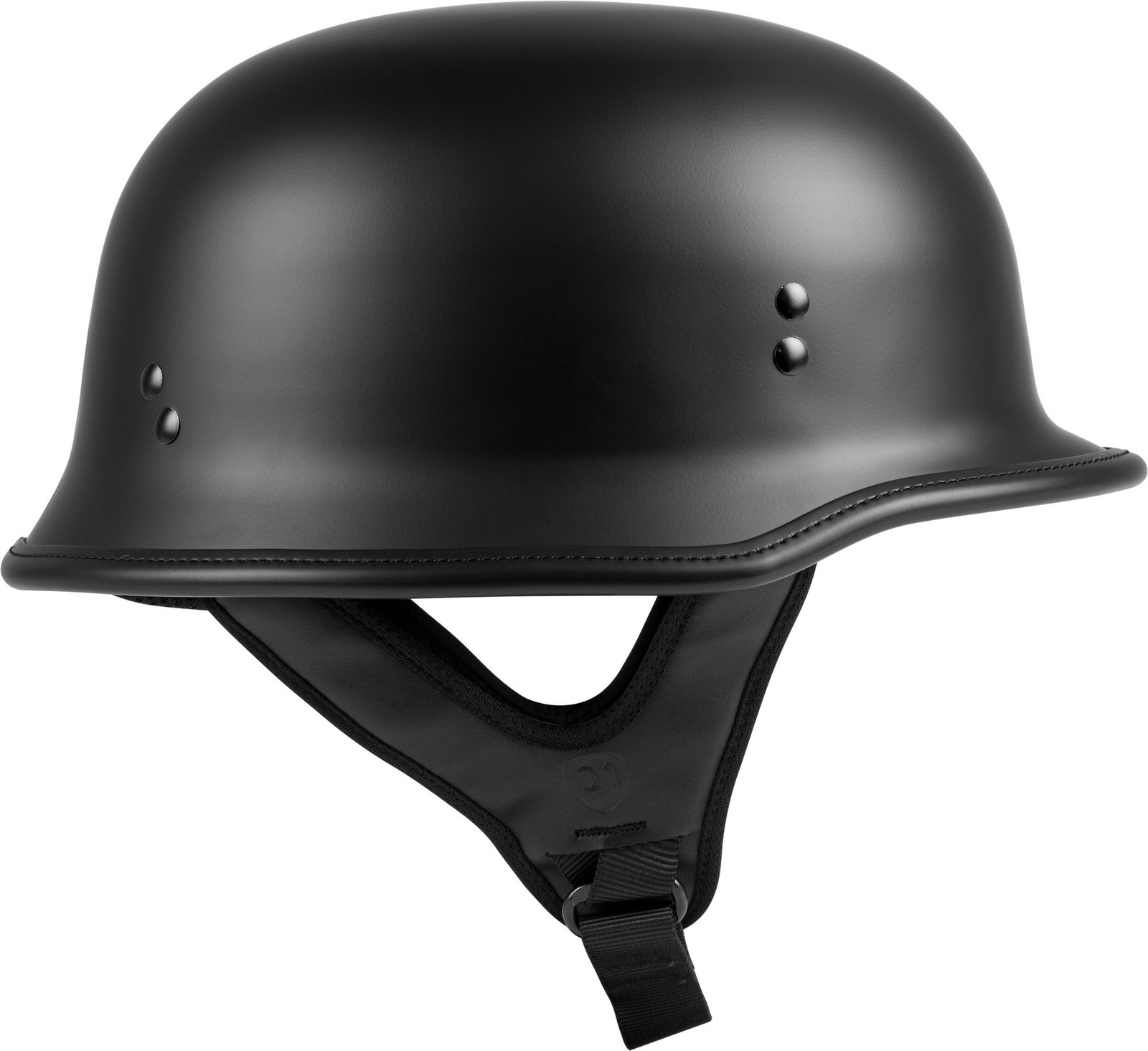 Highway 21 9mm German Motorcycle Half Helmet Matte Black